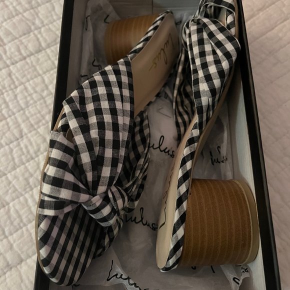 NWT Lulu Houndstooth Pattern Mini Dress Size S & NWT Lulu Gingham Heels Size 6 - Picture 3 of 5